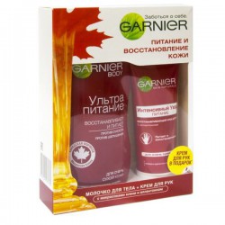 Набор Garnier Интенсивный уход Питание молочко для тела + крем для рук 250 мл + 150 мл