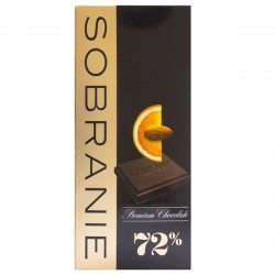 Шоколад, Sobranie (Собрание) 90 г премиум 72% горький с апельсином и орехами