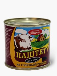 Паштет, Главпродукт 240 г 4 шт Семейный бюджет Нежный из говяжей печени